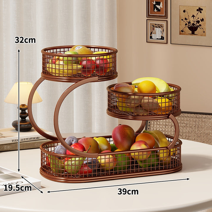 Drei-Tier Metallgitter Theken Obst- & Gemüse-Displaystand