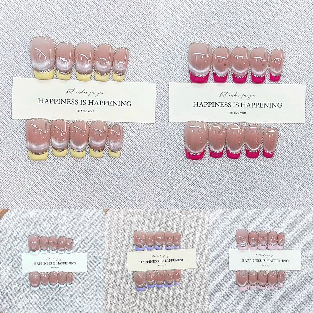 Glamourös Ombre-Effekt Press-On Nagelset Karnz