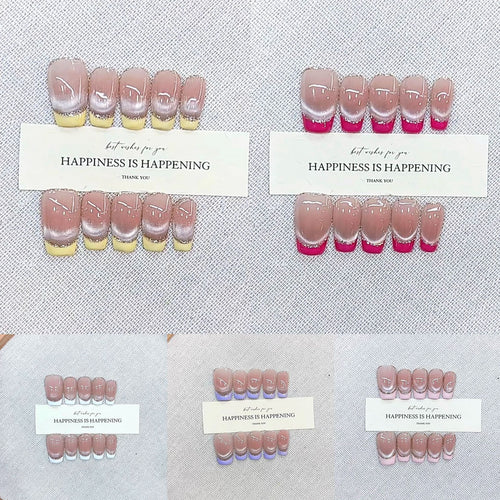 Glamourös Ombre-Effekt Press-On Nagelset Karnz