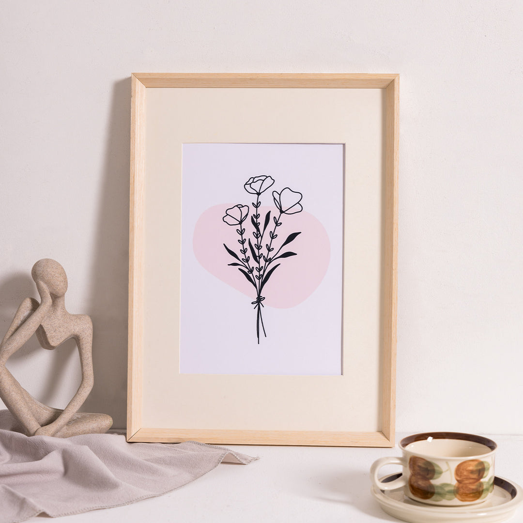 Künstlerischer Floralprint Wanddekorrahmen für Zuhause