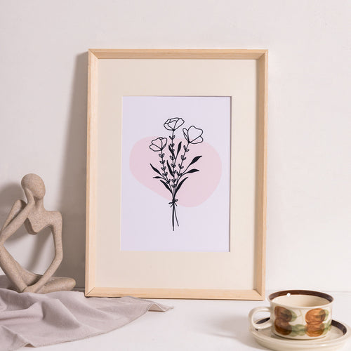 Künstlerischer Floralprint Wanddekorrahmen für Zuhause