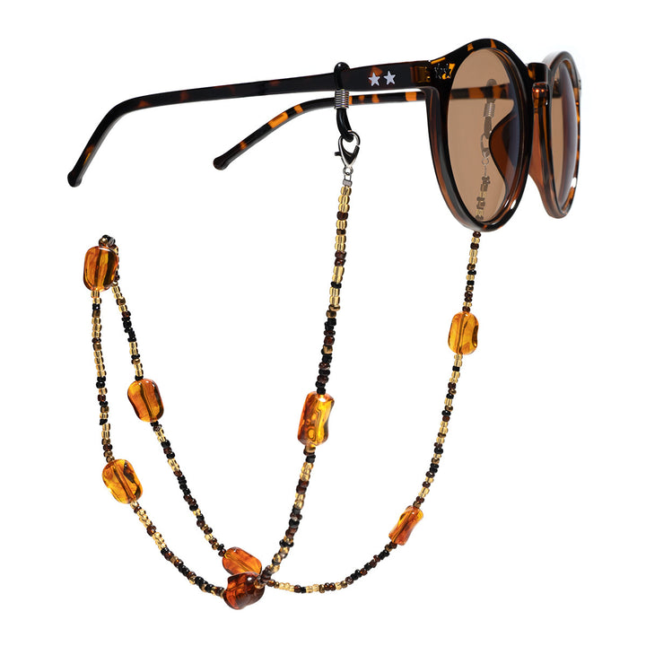 Elegante handgefertigte Perlenbrille Kette Karnz