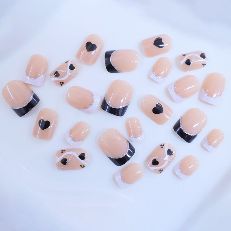 Elegante Herz-Design Druck-Nagel-Set Karnz