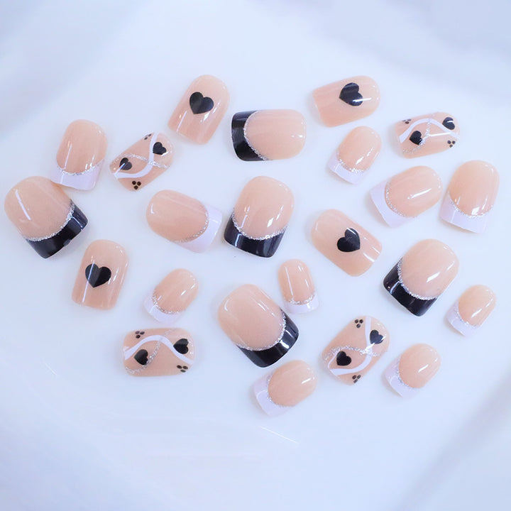 Elegante Herz-Design Druck-Nagel-Set Karnz