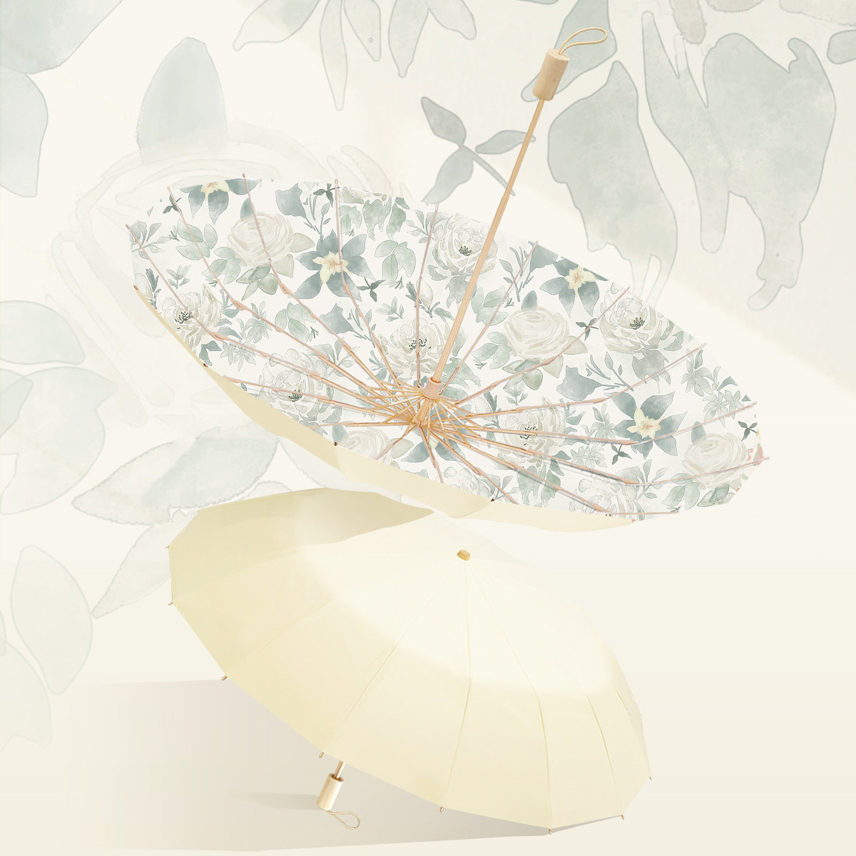 Damen eleganter Blumen-Regenschirm Karnz