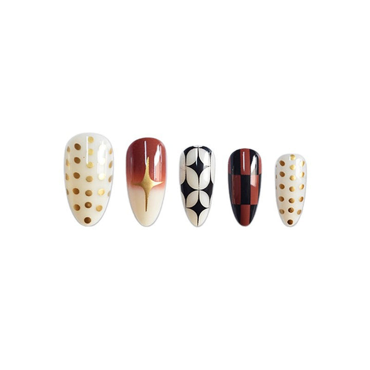 Stilvolle Stiletto Press-On Nägel mit eleganten Mustern Karnz