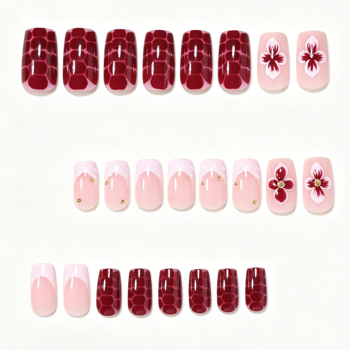 Elegante Blumen Acryl Nagelkunst Tipps Karnz