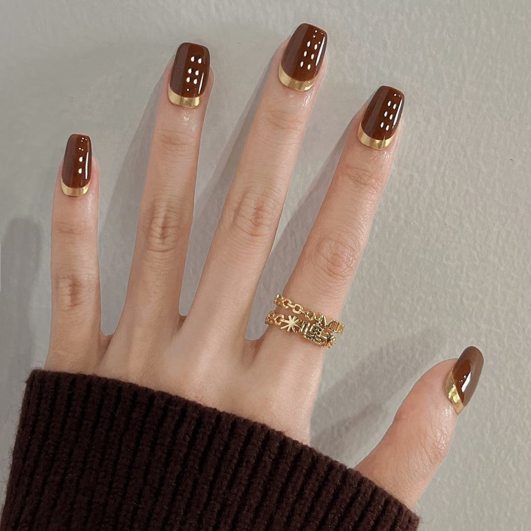 Luxuriöses Glänzendes Press-On Nagelkunst Set