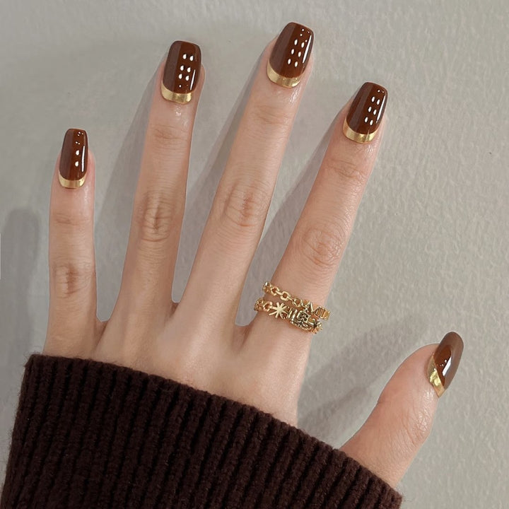 Luxuriöses Glänzendes Press-On Nagelkunst Set