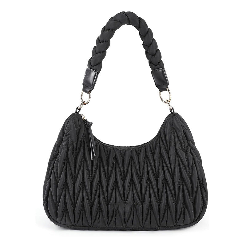 Modische Schultertasche mit Geflochtenem Trageriemen Karnz