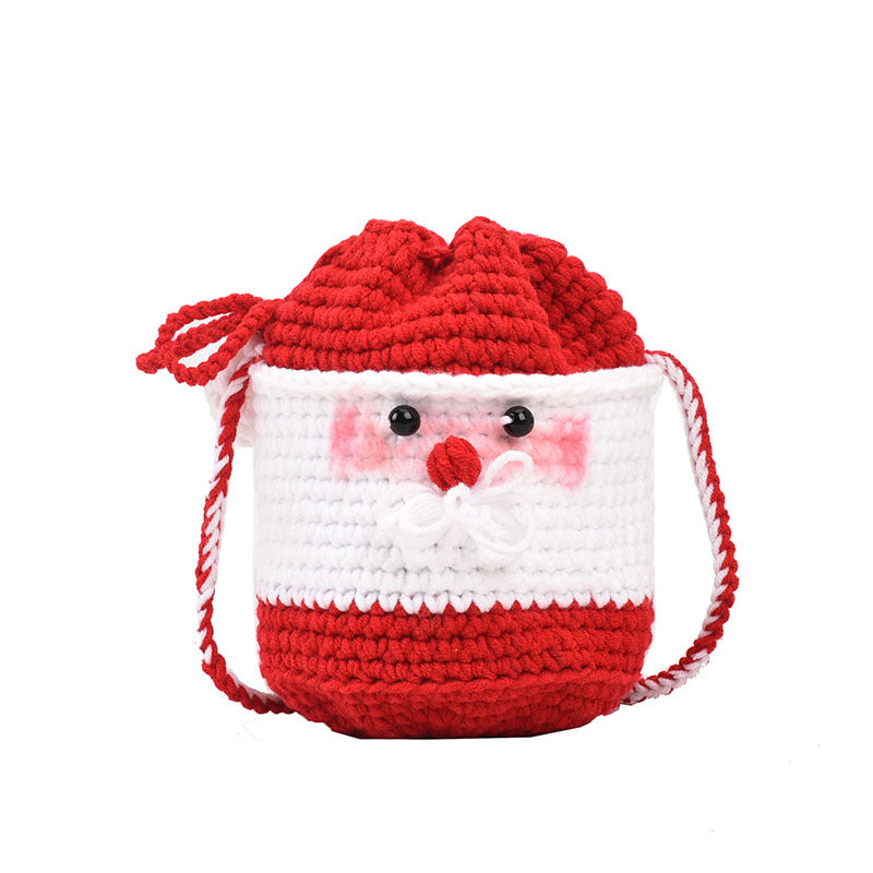 Niedliche Weihnachtsmann-Themen Häkel Crossbody-Tasche