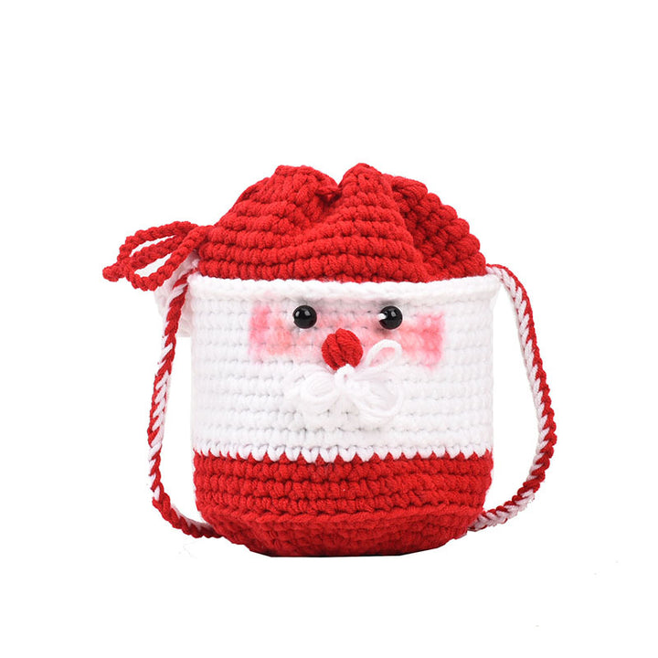 Niedliche Weihnachtsmann-Themen Häkel Crossbody-Tasche