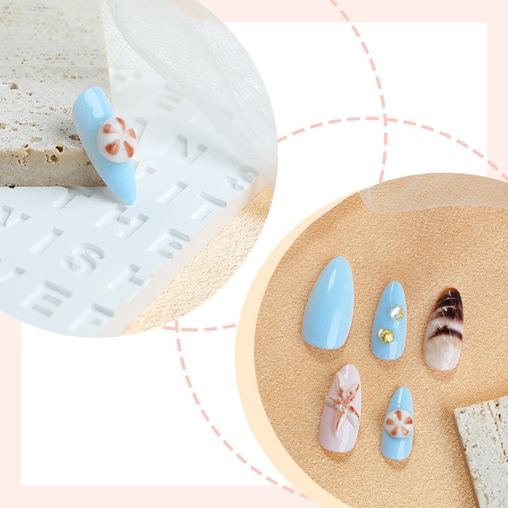 Dekoratives Press-On-Nagelkunst-Set mit Küstenthema Karnz