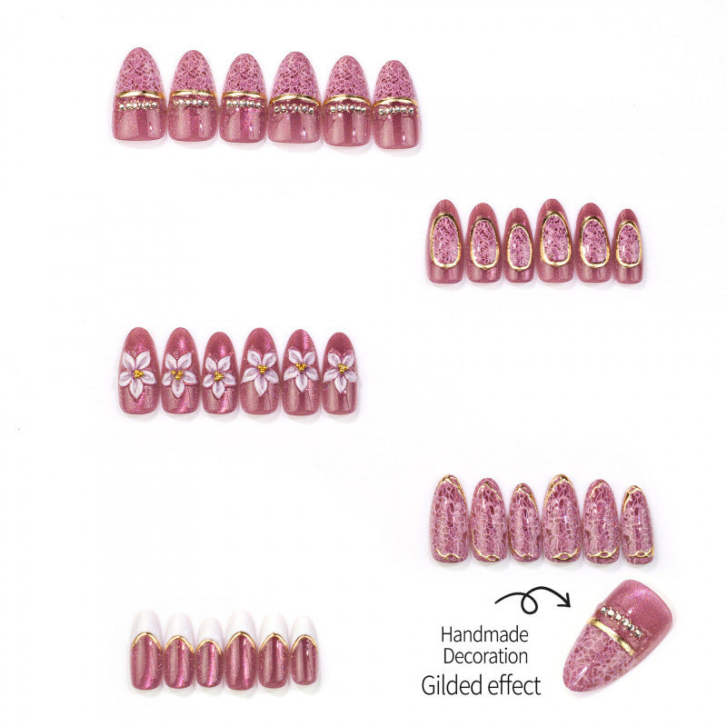 Elegantes von Spitze inspiriertes Press-On-Nagelset