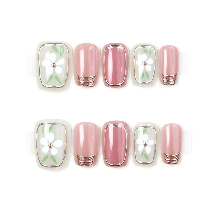 Blumenmuster Press-On Nagelkunst Set Karnz
