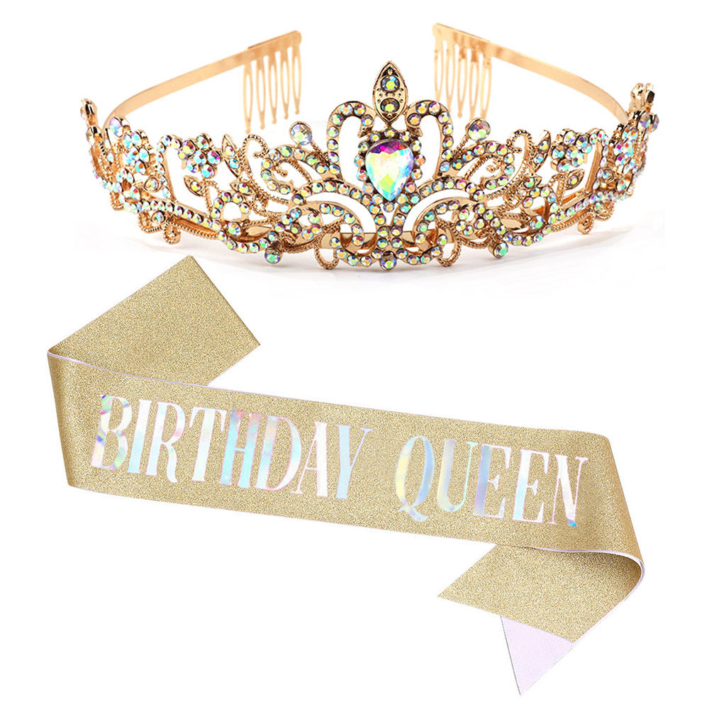 Damen Festliche Tiara mit schimmernden Strasssteinen Karnz