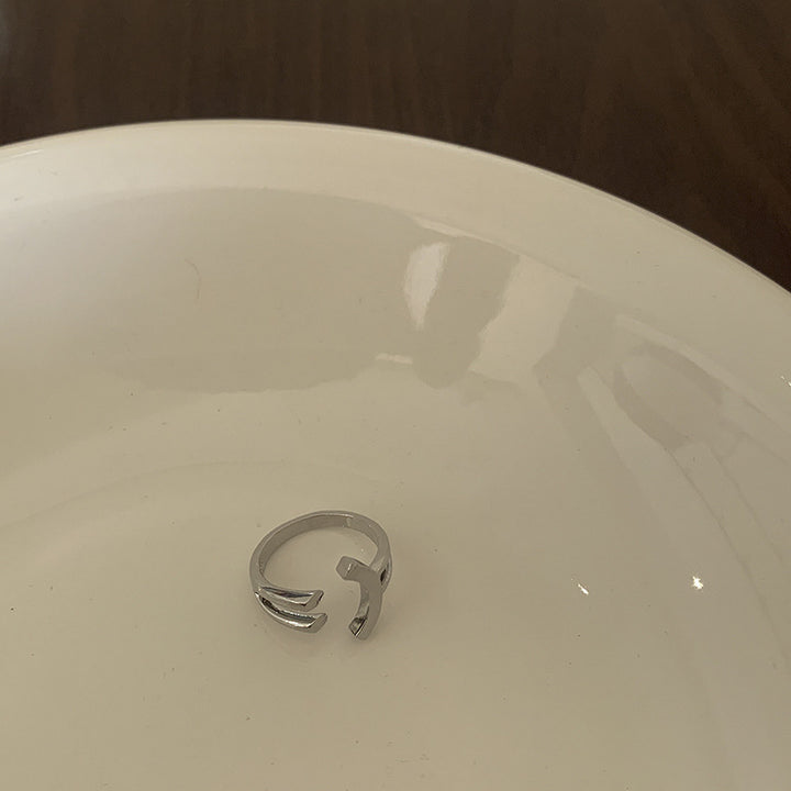 Verstellbarer Smiley-Gesicht-Ring Karnz
