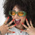 Damen trendige Sonnenbrille im auffälligen Retro-Design Karnz