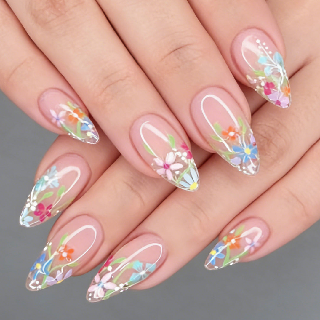 Künstlerisches Floral Nageldesign Kit Karnz