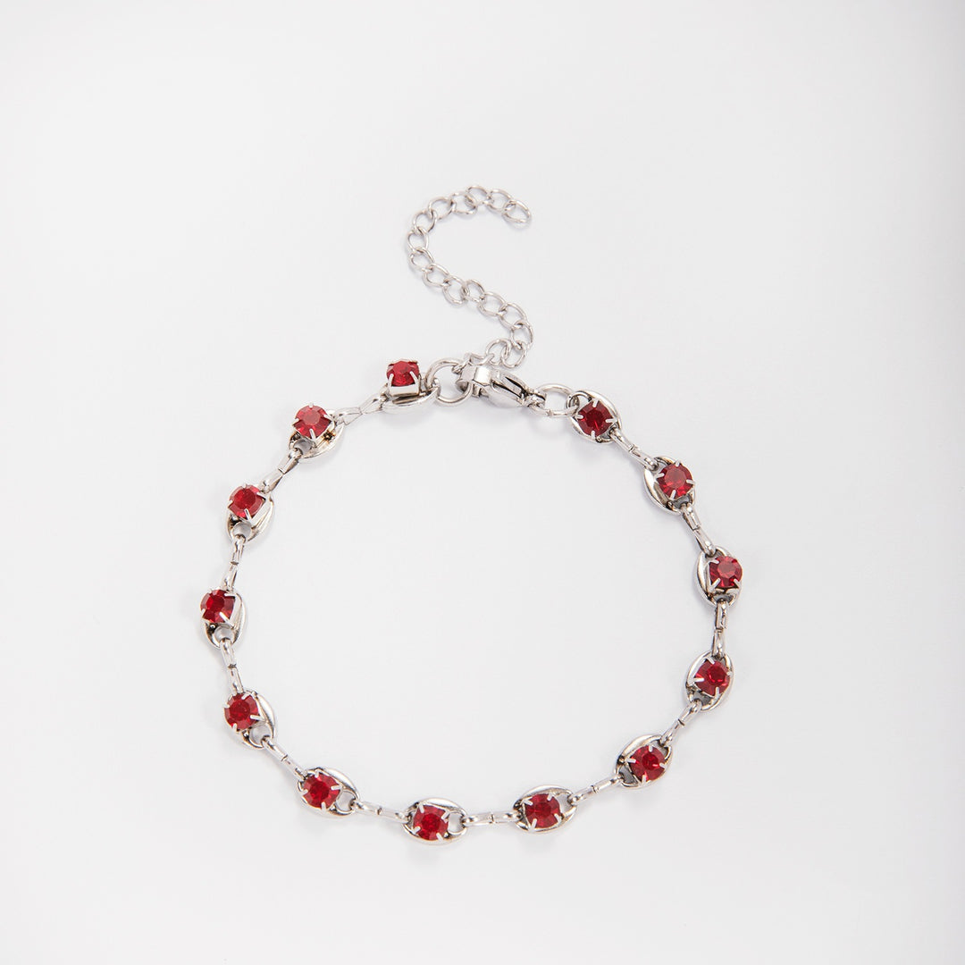 Eleganter Edelstein Akzent Link Armband Karnz