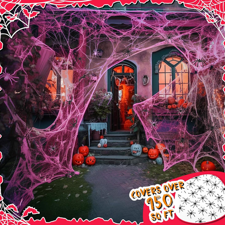 Realistische Halloween-Spinnenweben Dekoration