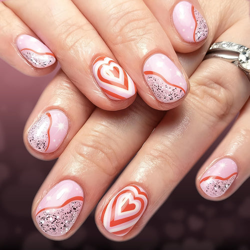 Herz-Themen Gel Nagelkunst Karnz