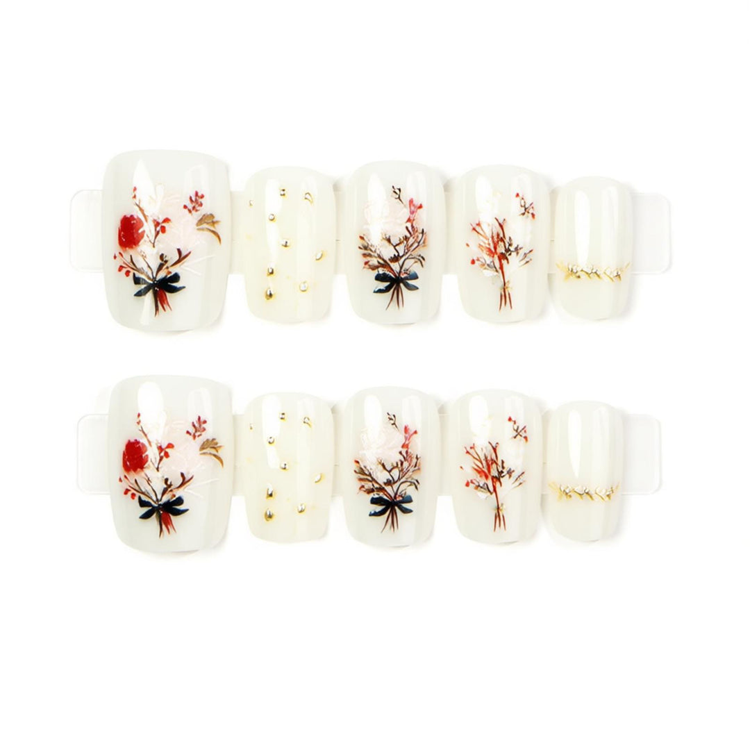 Floral Dekorative Press-On Nagelkunst Set Karnz