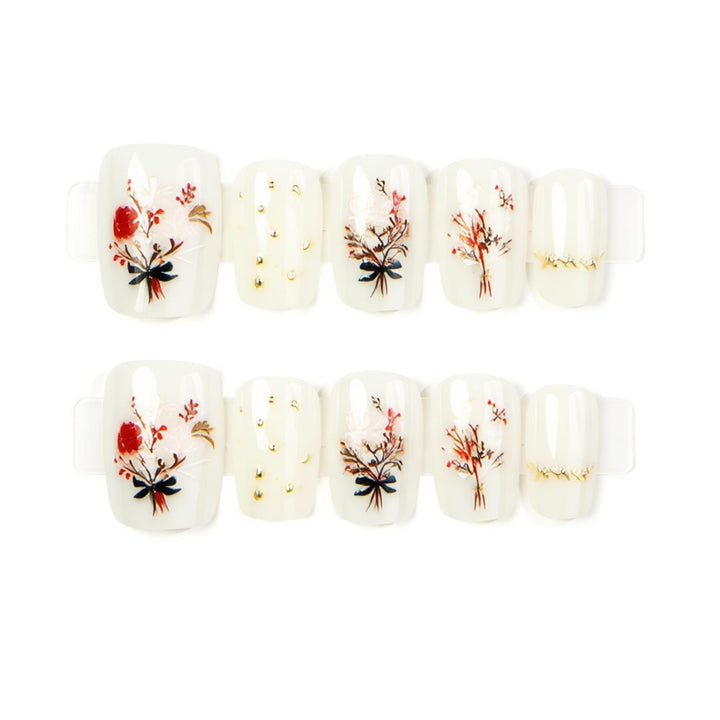 Floral Dekorative Press-On Nagelkunst Set Karnz