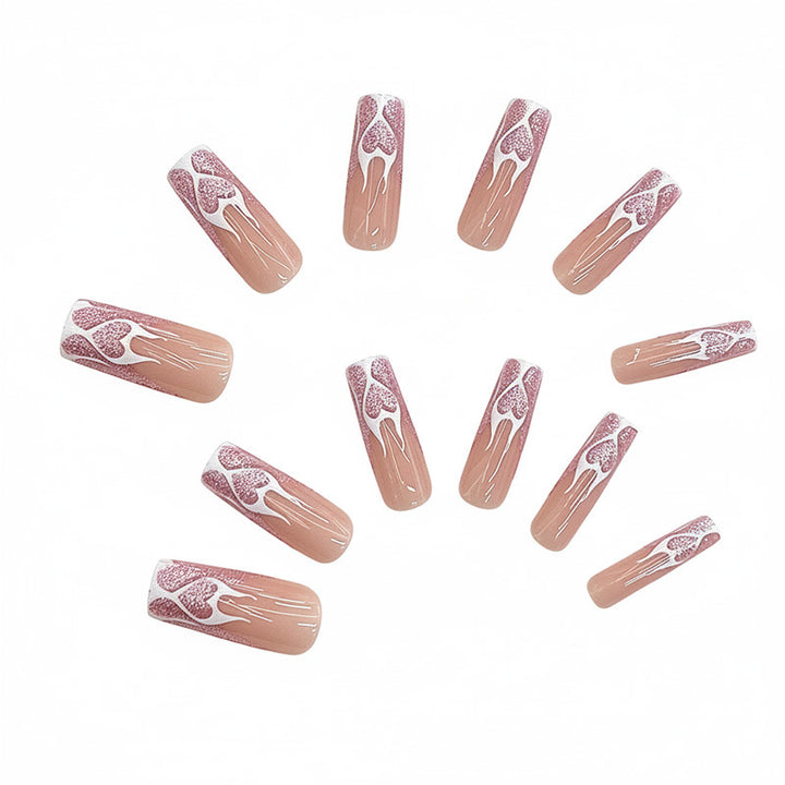 Heart Flames Press-On Nail Art Karnz