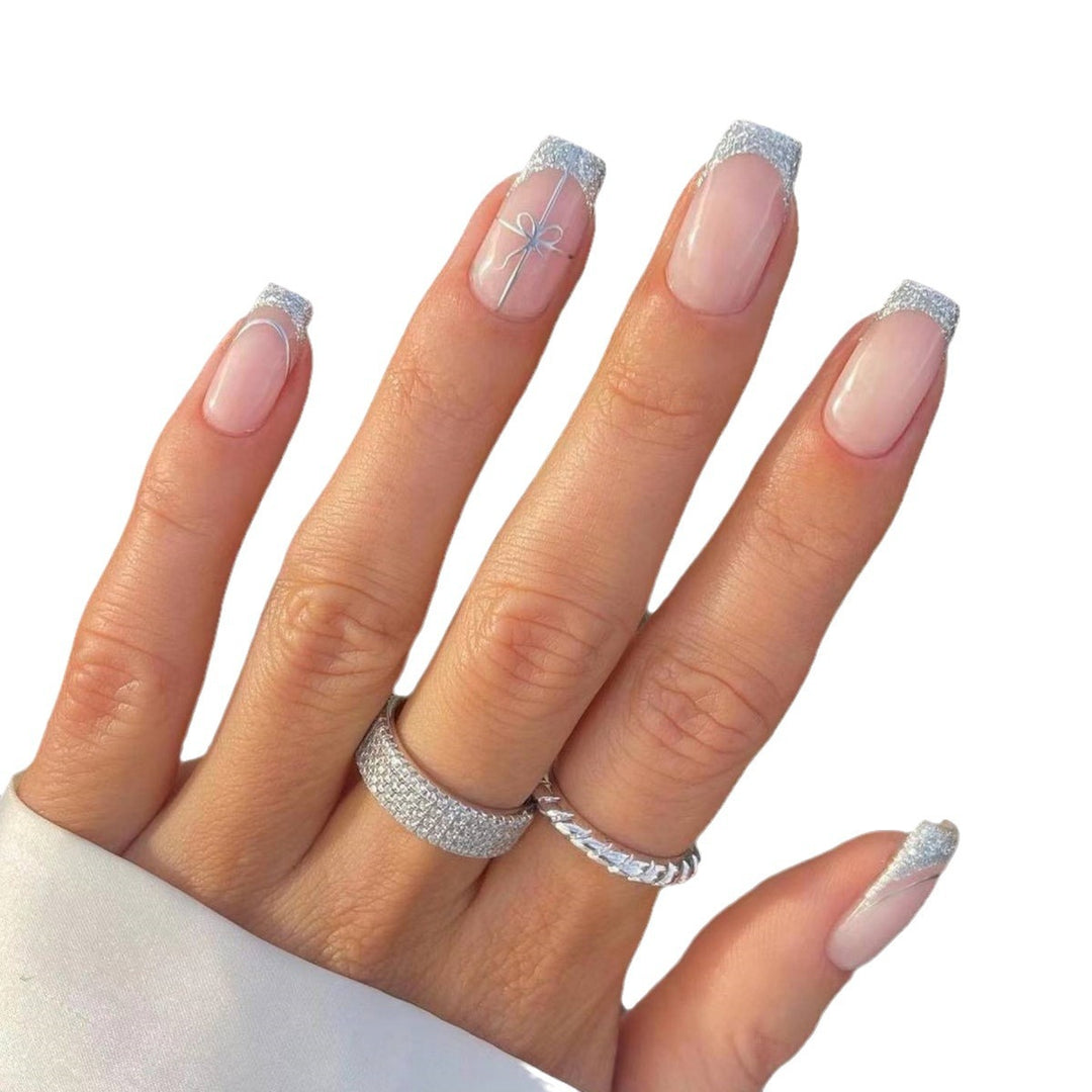 Elegante französische Spitzen-Press-On-Nagelverlängerungen Karnz