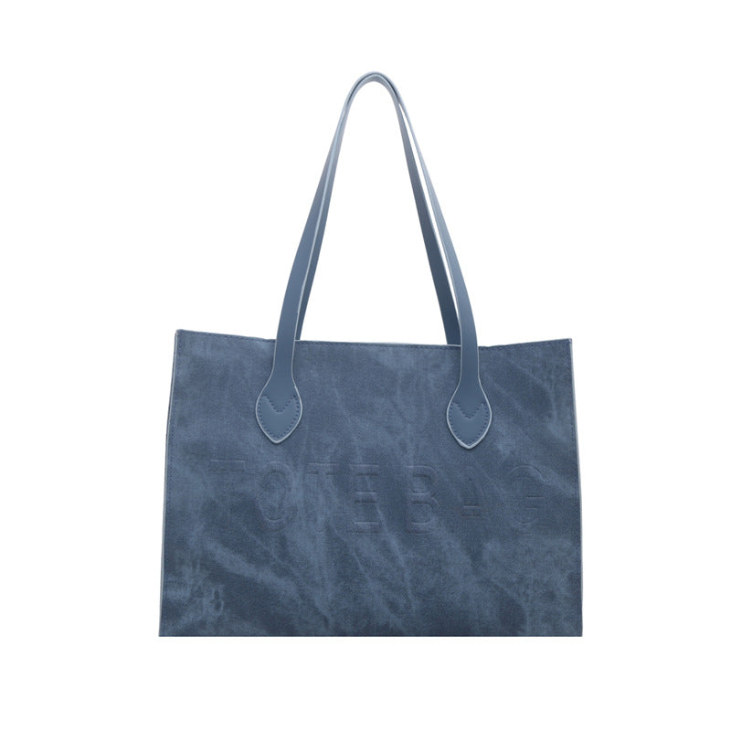 Klassische Wildleder-Tote Tasche