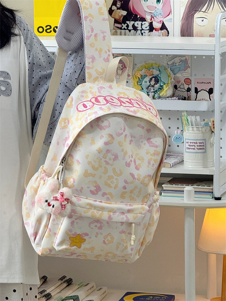 Mode-Bewusster Leoparden-Print Rucksack Karnz