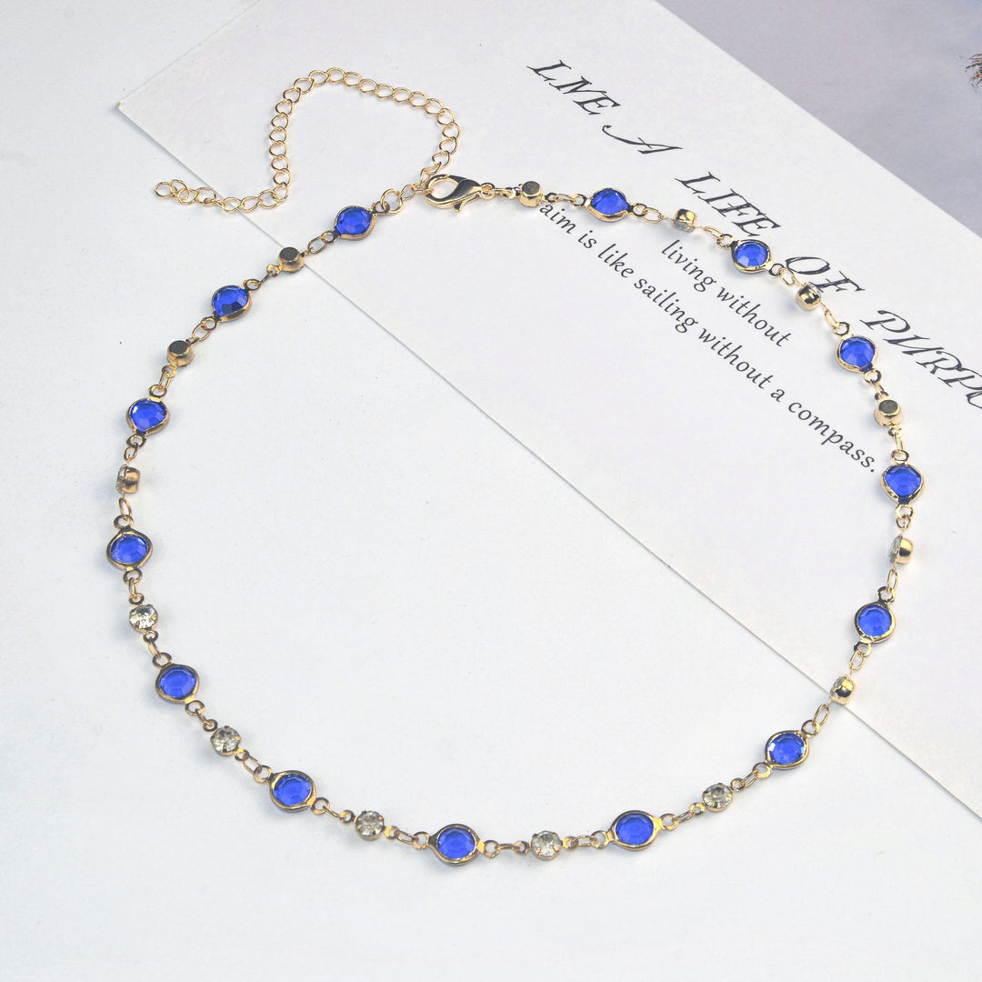 Elegante Stein Strass Halskette Karnz