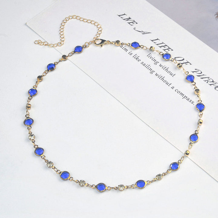Elegante Stein Strass Halskette Karnz