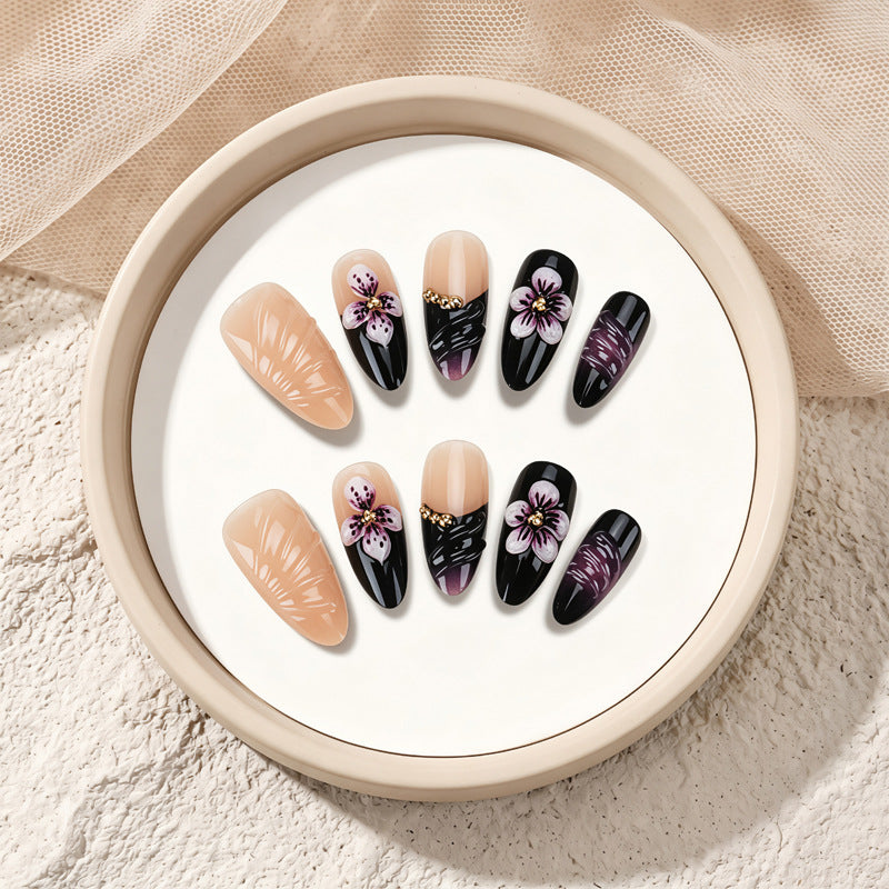 Blumenmuster Druck-Nagelset Karnz