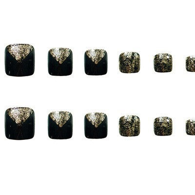 Glamourös Glitter-Enhance Press-On Fußnagelset