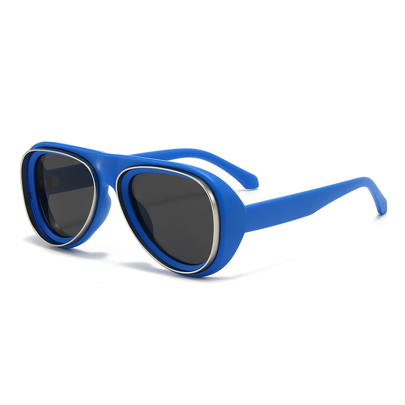 Damen modische Retro-Sonnenbrille mit breitem Rahmen Karnz