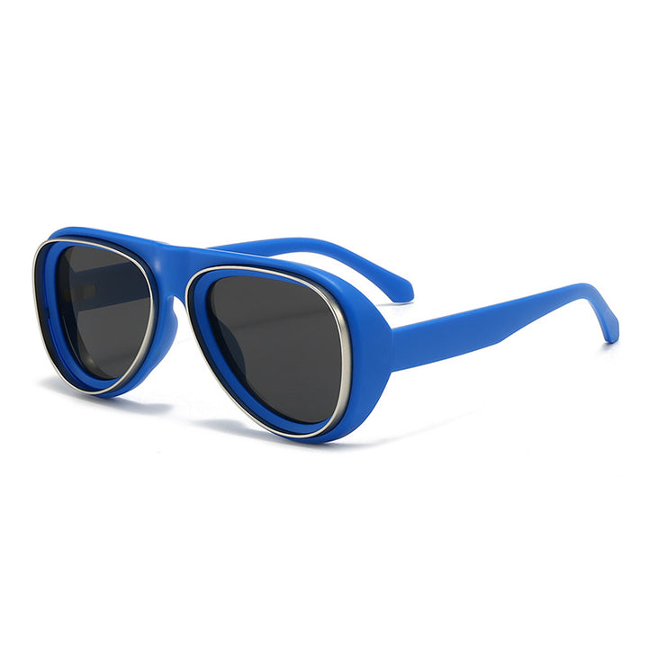 Damen modische Retro-Sonnenbrille mit breitem Rahmen Karnz