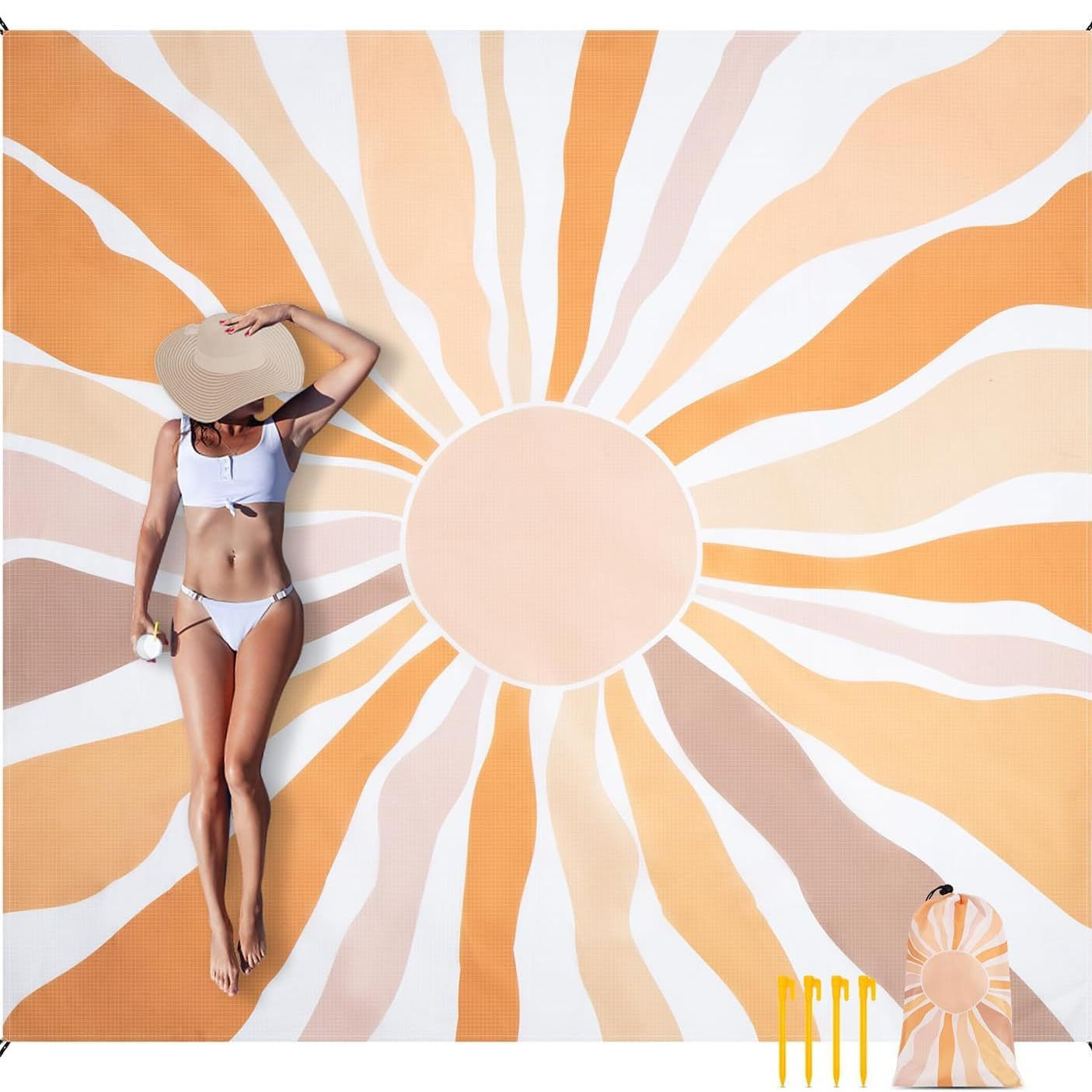 Damen stylische Stranddecke mit UV-Schutz Karnz