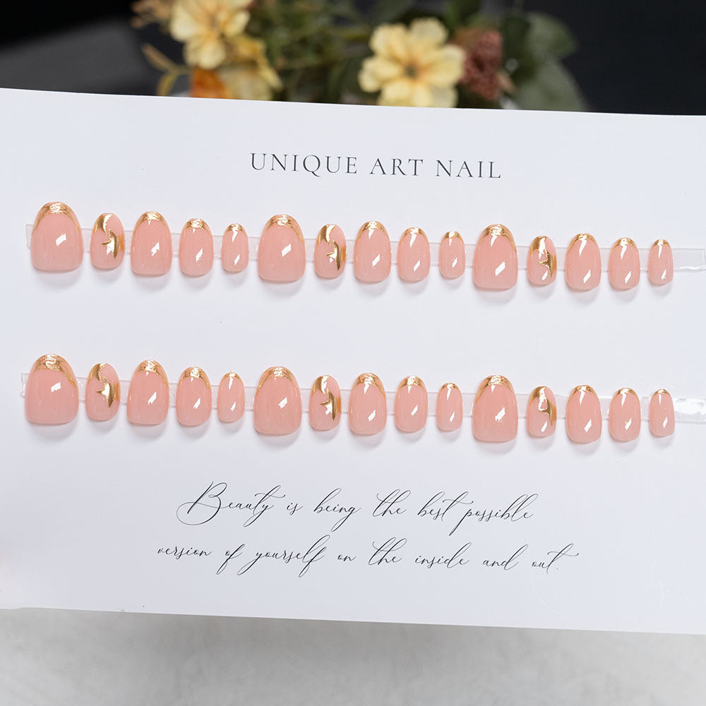 Elegante Gel Press-On Nagelkunst