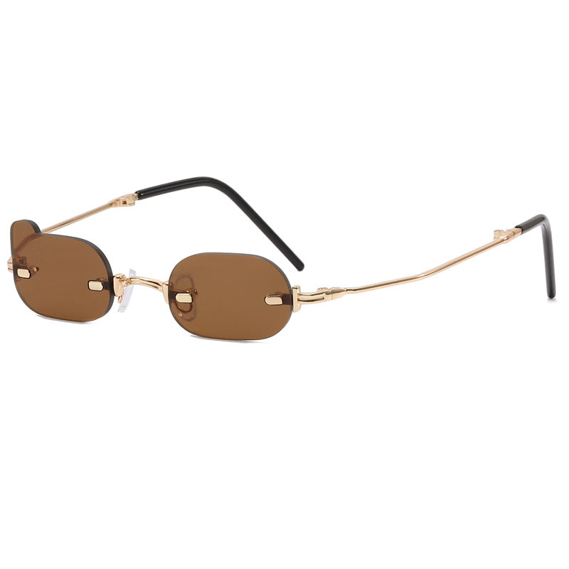 Damen exklusive modische Sonnenbrille mit glänzendem Metallrahmen Karnz