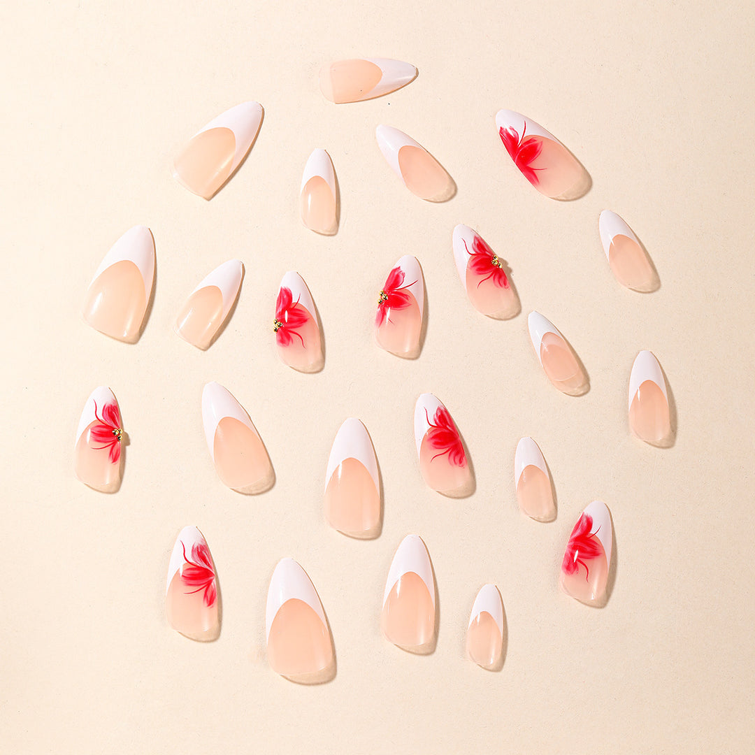 Elegante Floral Stiletto-Nagelverlängerungen Karnz