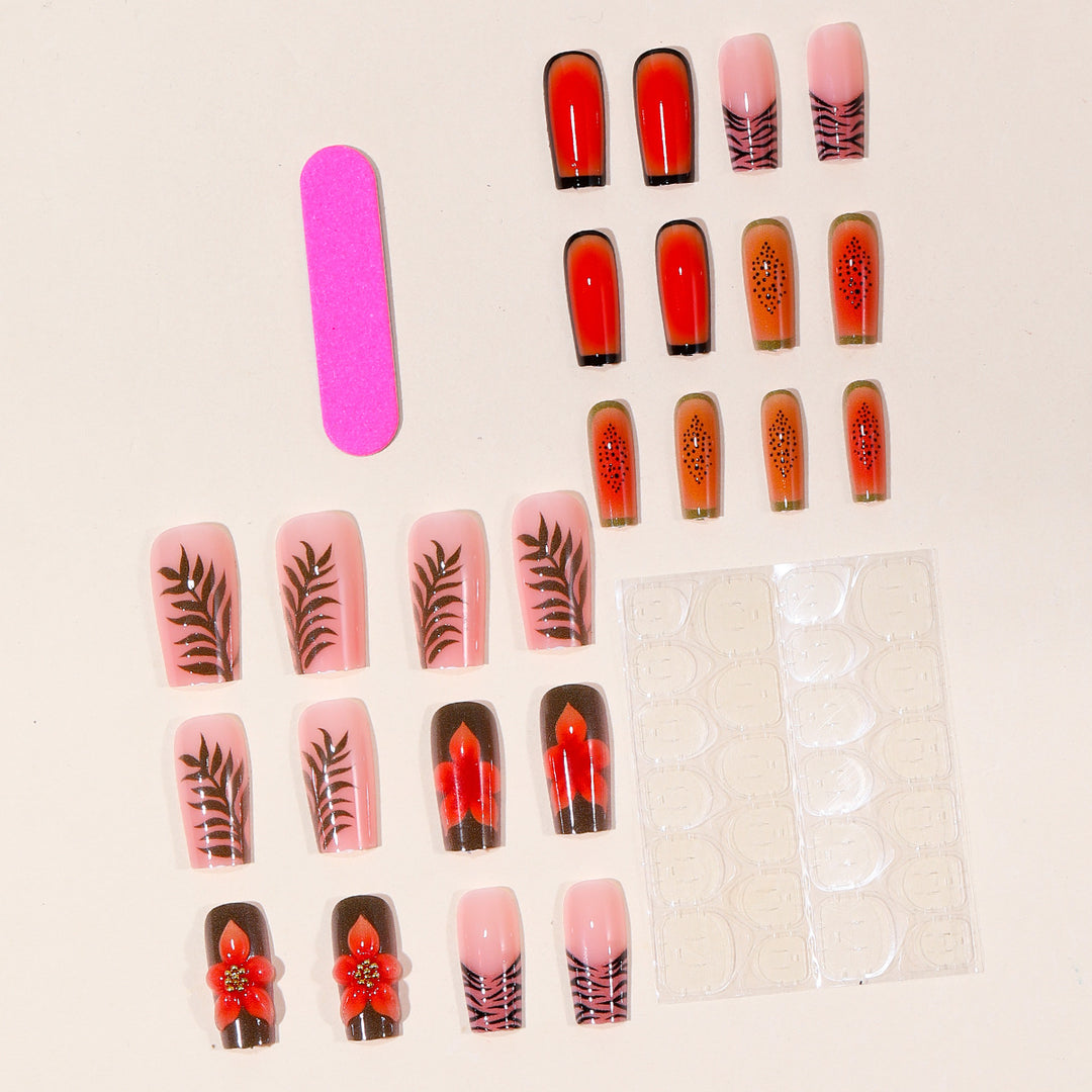 3D Floral und gemusterte Acryl-Nail Art Verlängerungen Karnz