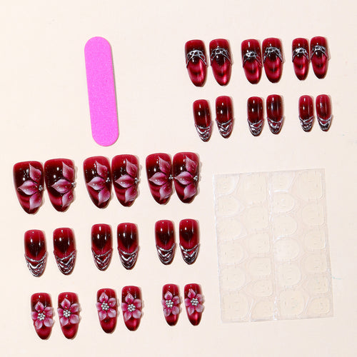 3D Blumenakzent Stiletto Nagelkunst Verlängerungen Karnz