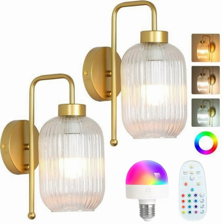 Elegante Glas-Wandlampe