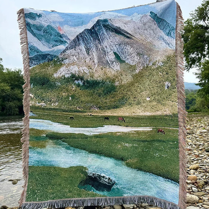 Malerei Landschaft Wurfdecke