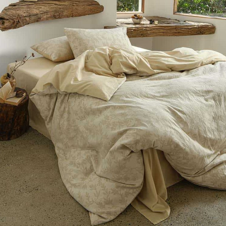Wendbares Baumwoll-Mischgewebe Percale Bettbezug- und Laken-Set