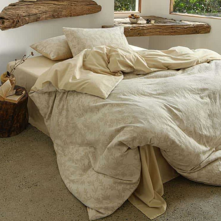 Wendbares Baumwoll-Mischgewebe Percale Bettbezug- und Laken-Set