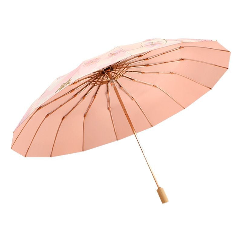 Damen Faltbarer Regenschirm mit floralen Motiven Karnz