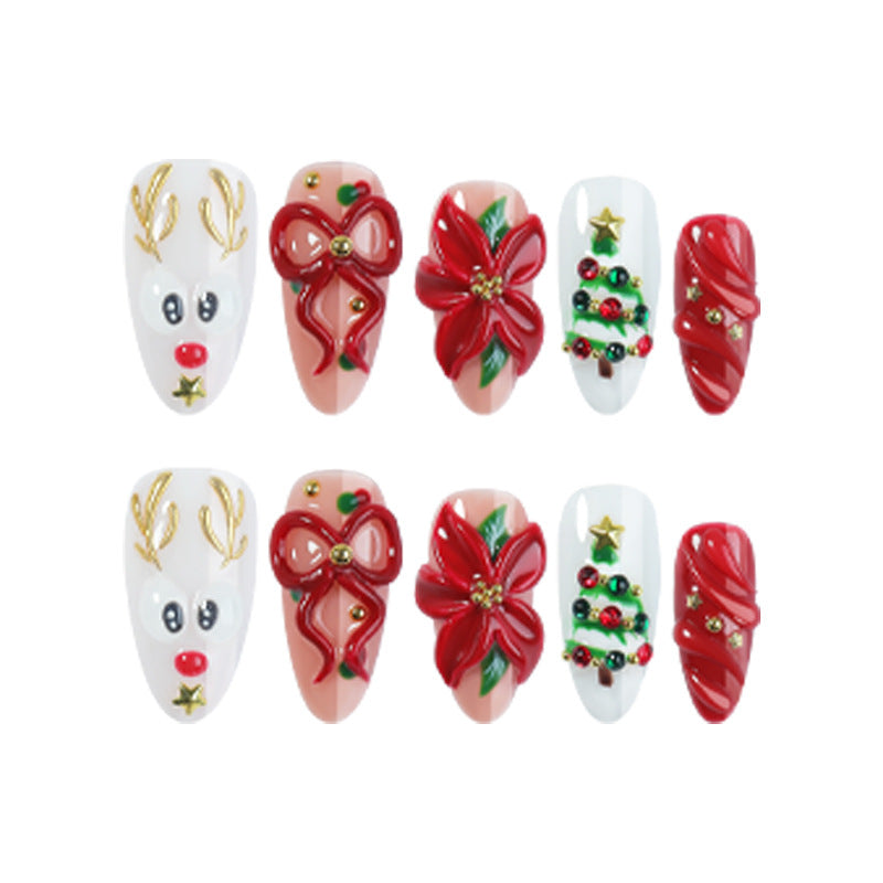 Kreatives Weihnachtskunstnagelset mit festlichen Motiven und Glitzerakzenten Karnz